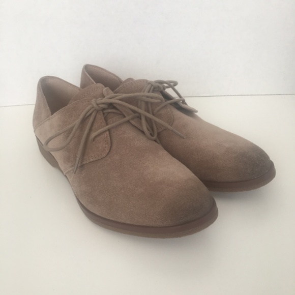 Franco Sarto Shoes - Franco Sarto Light Brown Suede Oxford Flats